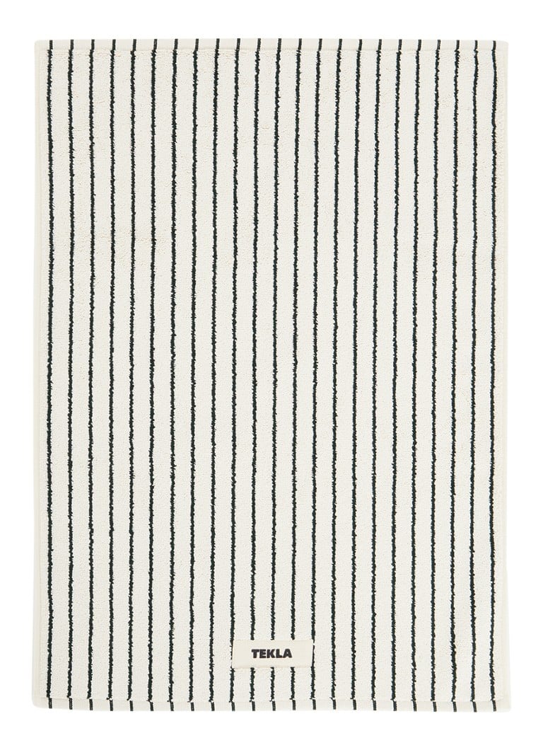 TEKLA - Pin Stripes badmat van biologisch katoen - 70 x 50 cm - Donkergroen