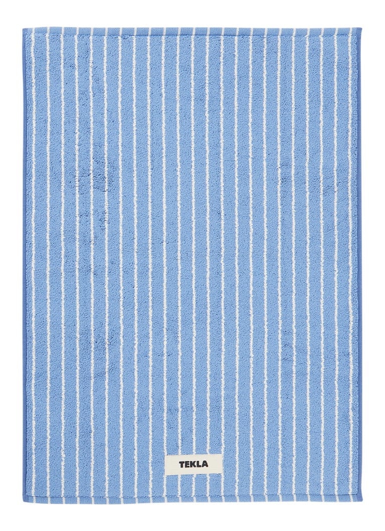 TEKLA - Pin Stripes badmat van biologisch katoen - 70 x 50 cm - Blauw
