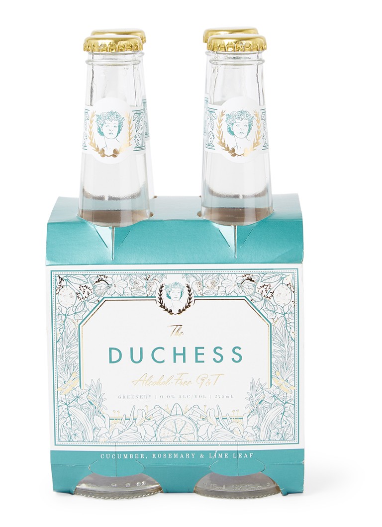 The Duchess Greenery gin en tonic alcoholvrij set van 4 • Turquoise