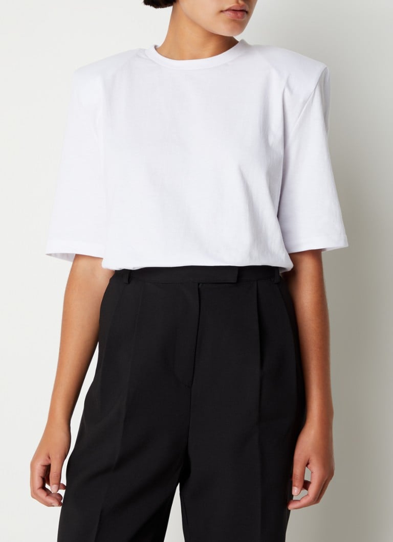 The Frankie Shop Carrington Tshirt met schoudervulling • Wit • de