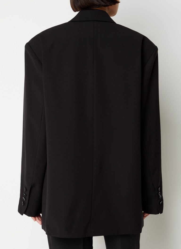 The Frankie Shop Gelso oversized blazer met klepzakken • Zwart