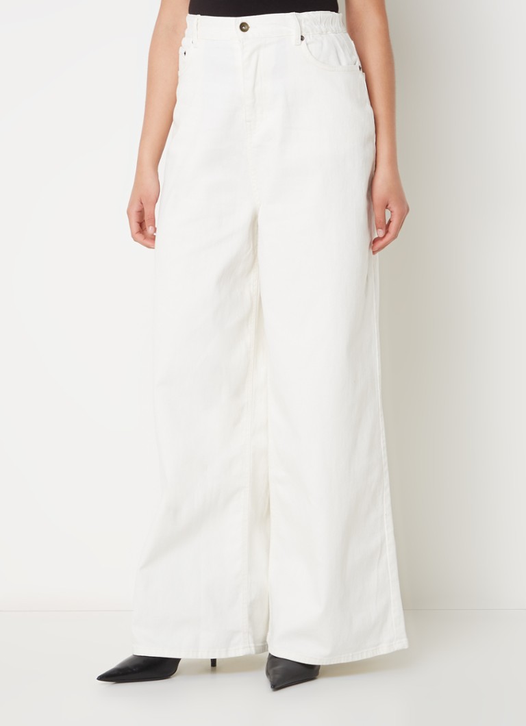 The Frankie Shop Sasha high waist wide leg jeans van denim • Creme • de