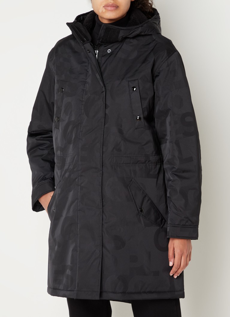 Doudoune Parka The Kooples Neuve Avec étiquette - Taille M Noire Reflets Bordeaux