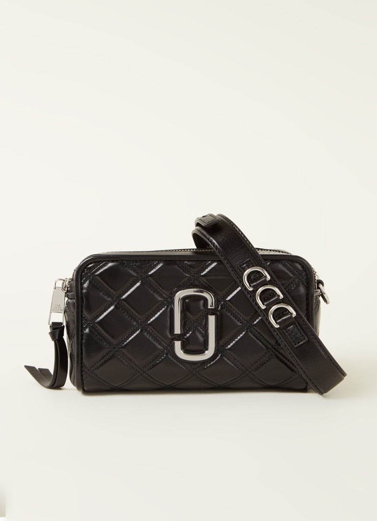 The Marc Jacobs The Quilted Softshot 21 crossbodytas van leer • Zwart