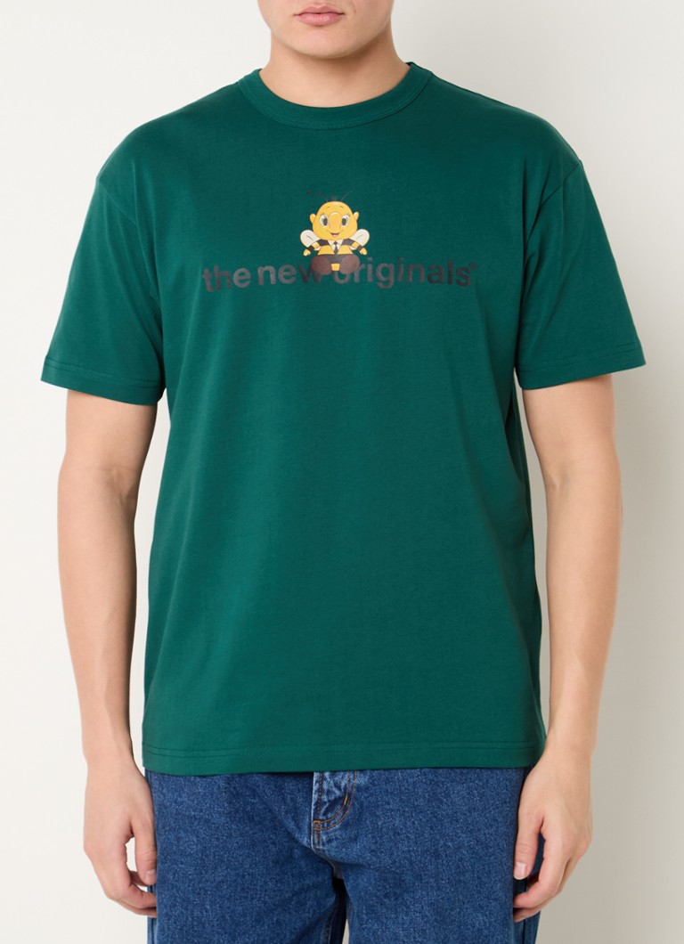 The New Originals - Bee Clip Art T-shirt met logoprint - Donkergroen