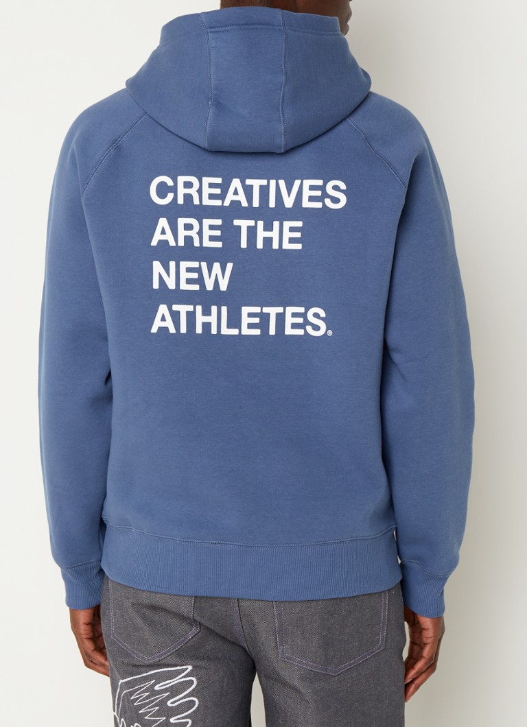 The New Originals - Catna hoodie met logo- en backprint - Staalblauw