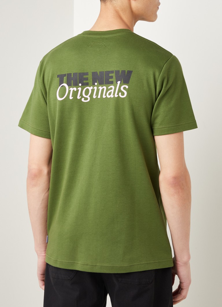 The New Originals - T-shirt met opgestikte zak en backprint - Groen