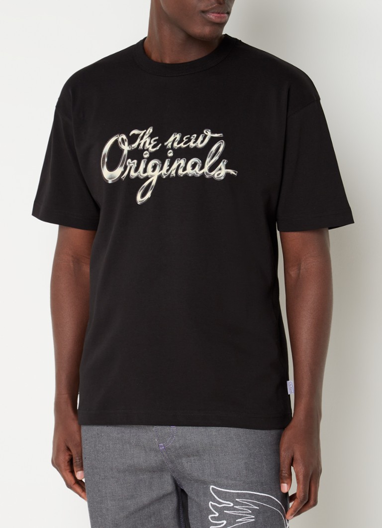 The New Originals - Vinyl T-shirt met logoprint - Zwart