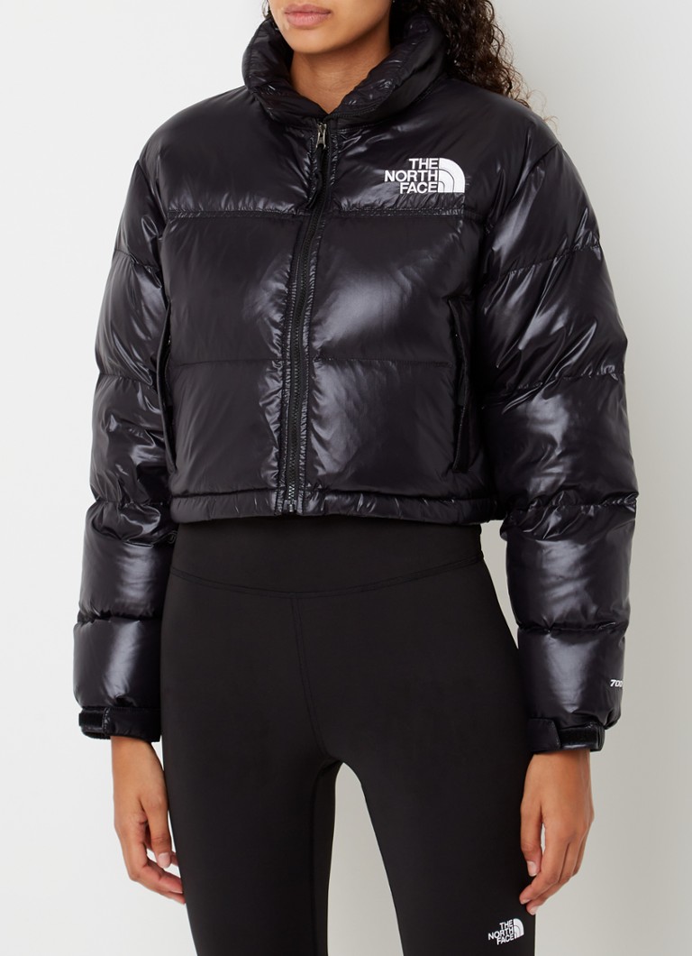 versterking middag Guinness The North Face Nuptse cropped puffer jack met ritszakken • Zwart • de  Bijenkorf