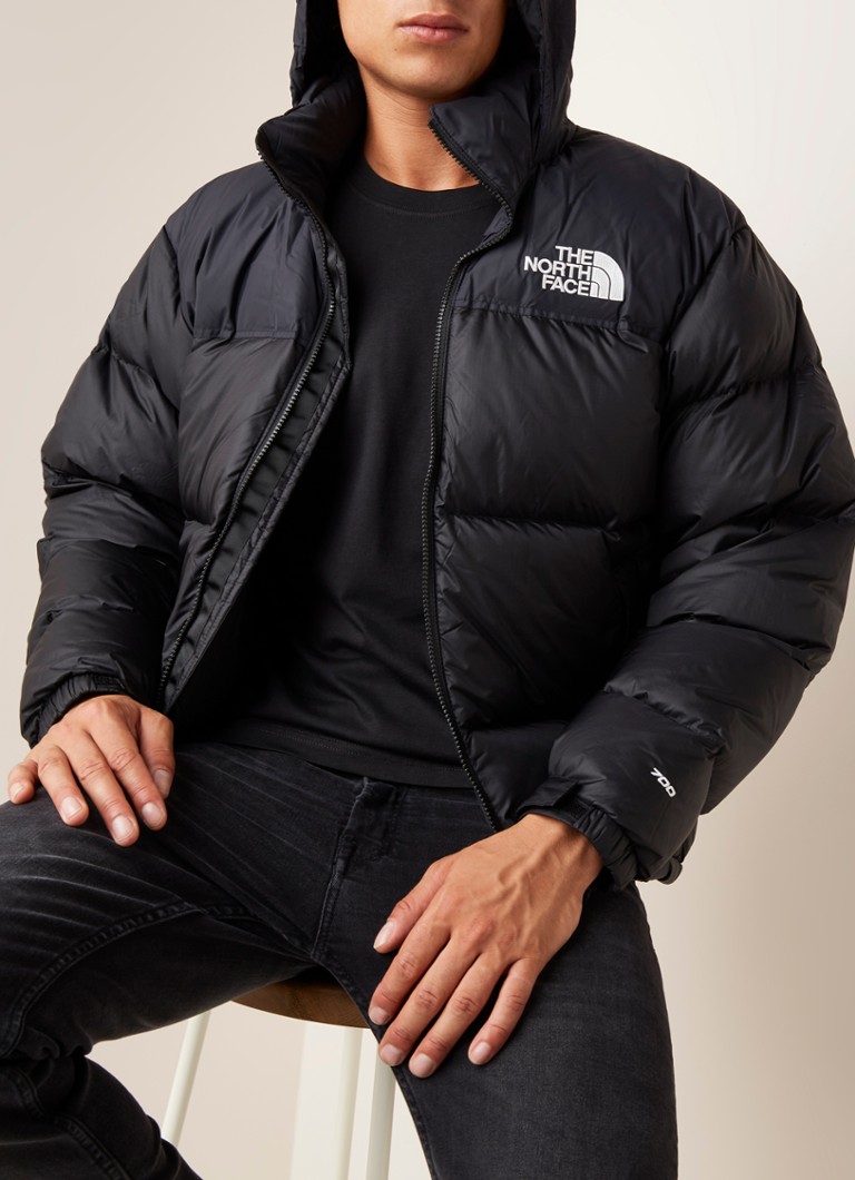 The Face Retro Nuptse puffer met donsvulling en opbergbare capuchon • Zwart • de Bijenkorf