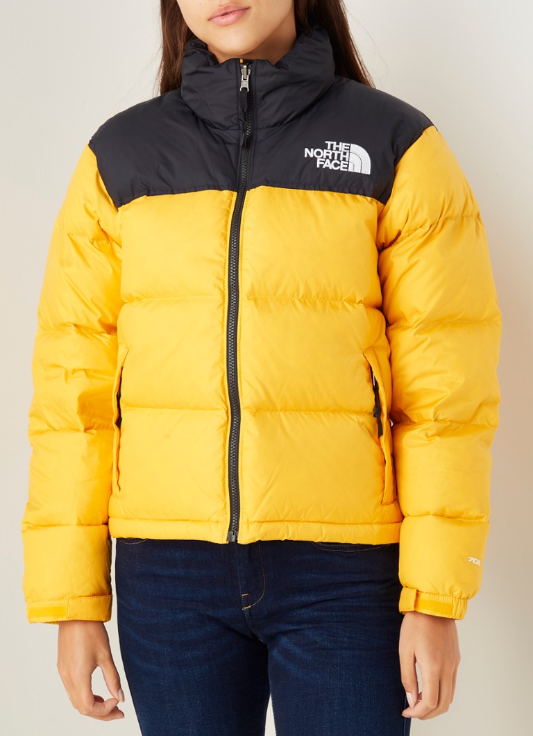 Weigering Beweegt niet Geestig The North Face Retro Nuptse puffer jas met colourblocking • Okergeel • de  Bijenkorf