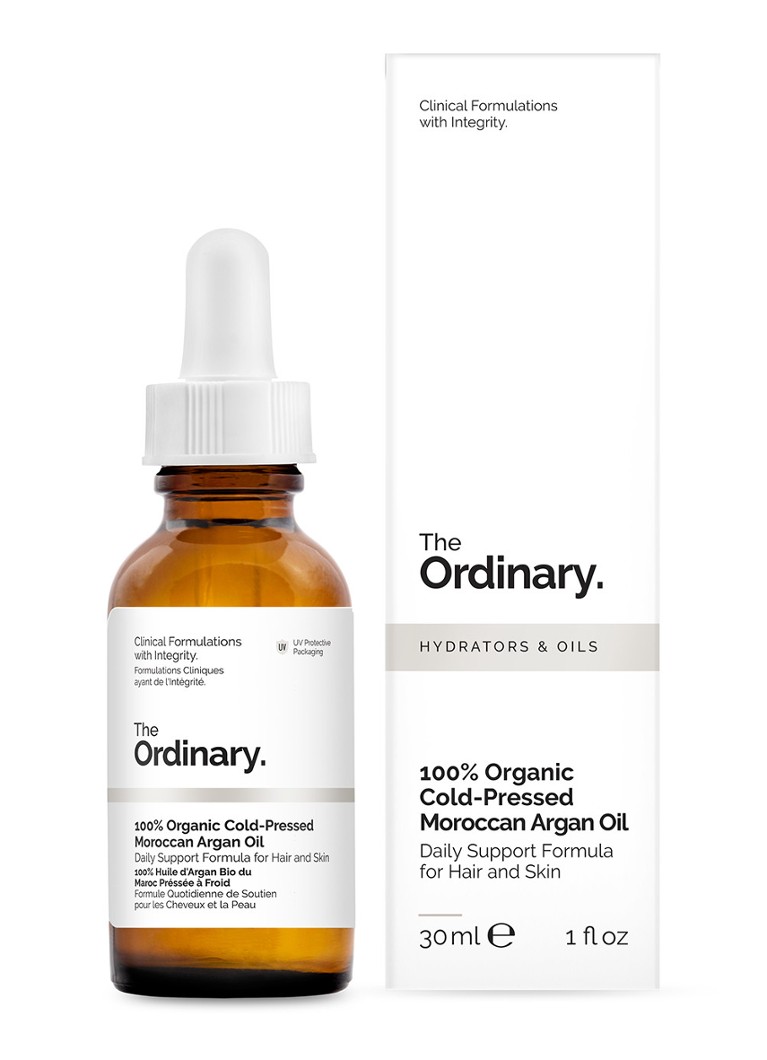 the ordinary 100 organic cold pressed moroccan argan oil huid en haar olie