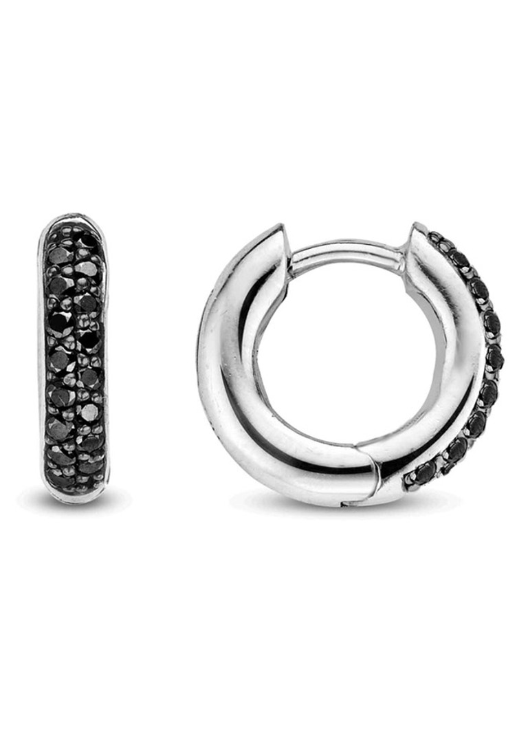 TI SENTO - Milano Oorbellen van zilver met zirkonia • Zwart • de Bijenkorf