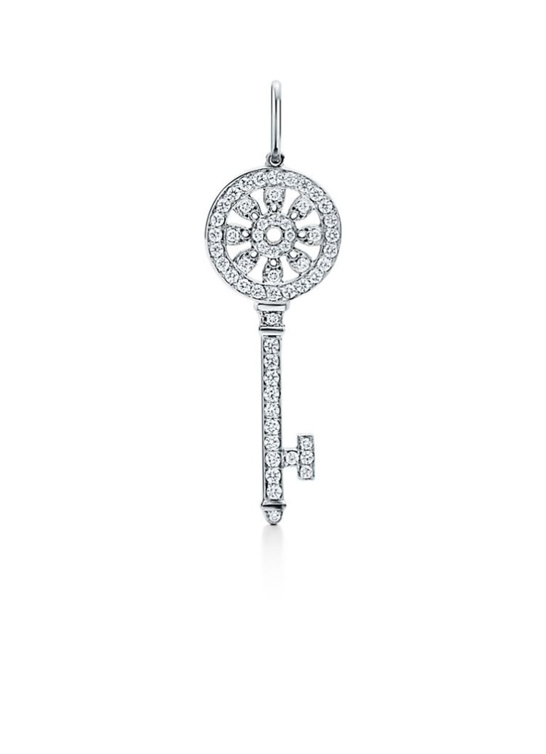 Tiffany & Co. - Mini Petals Key hanger van platina met diamant 15927 - null