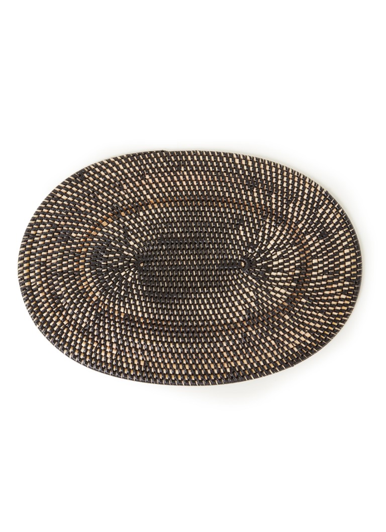 Tiseco Rattan placemat 30 x 40 cm • Zwart • de Bijenkorf