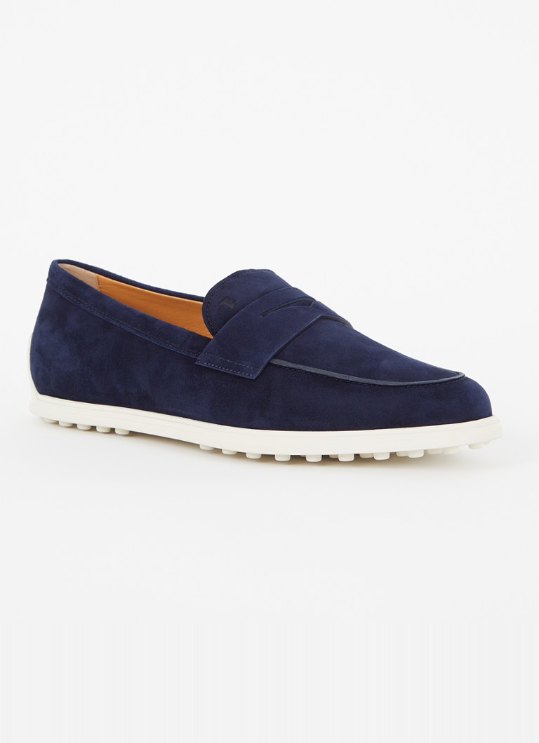Tod's - Gomma mocassin van suède - Donkerblauw