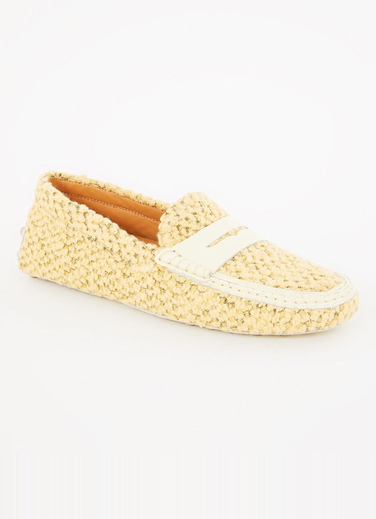 Tod's - Gommino Driving mocassin met kalfsleren details - Geel