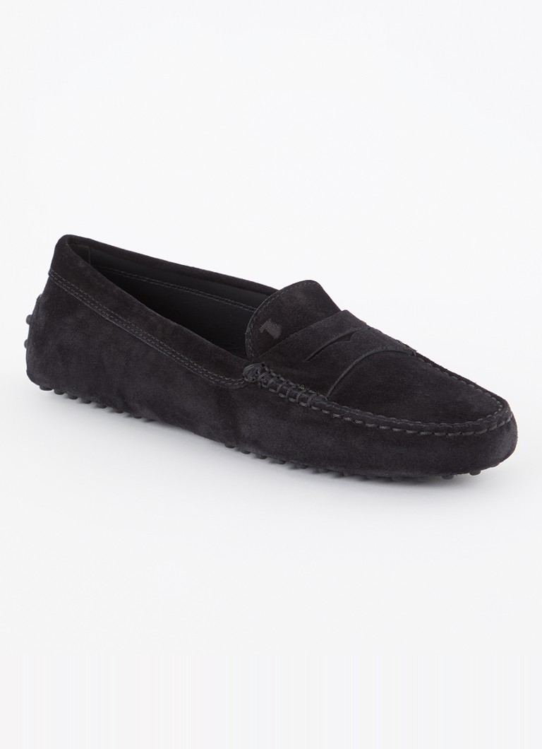 Tod's - Gommino mocassin van suède - Zwart