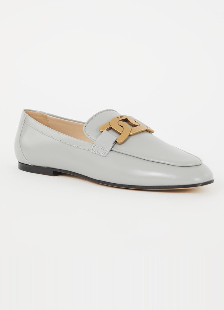 Tod's - Kate loafer van leer met gespdetail - Lichtgrijs
