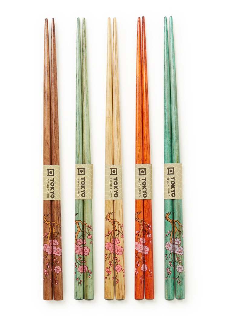 Tokyo Design Studio - Chopsticks eetstokjes set van 5  - Multicolor
