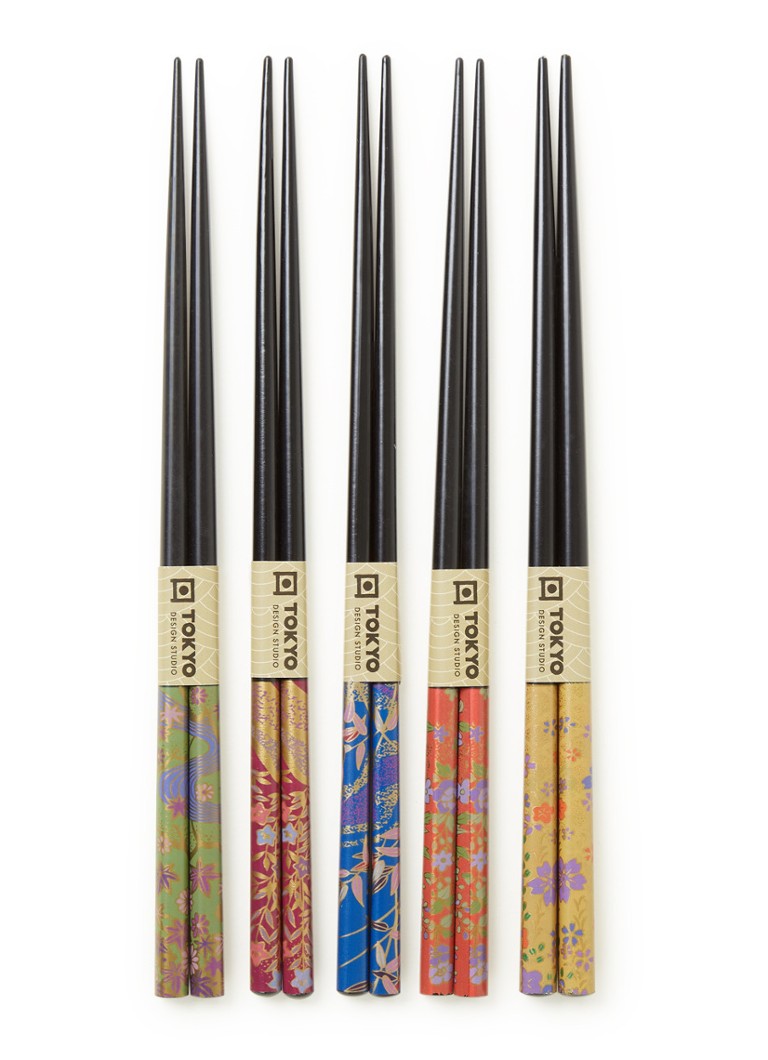 Tokyo Design Studio - Chopsticks eetstokjes set van 5  - Multicolor