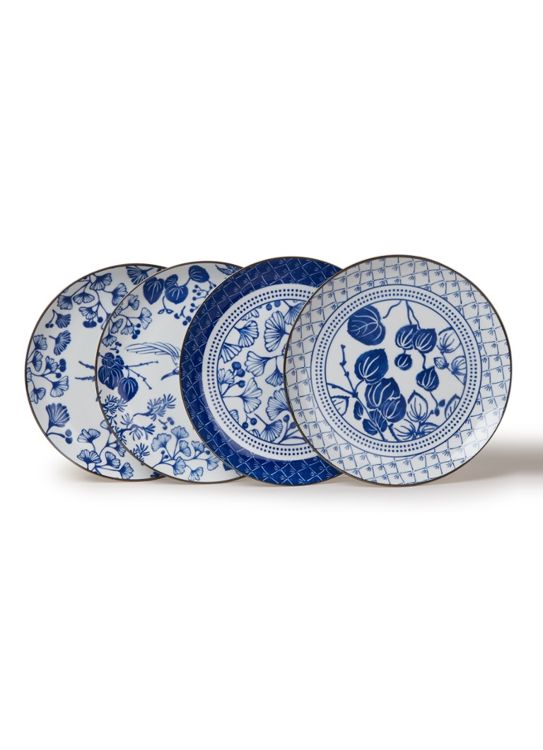 Lot De 4 Mugs En Porcelaine Tokyo Design Studio Flora Japonica - 35 Cl, Motifs Japonais, Micro-ondes Et Lave-vaisselle