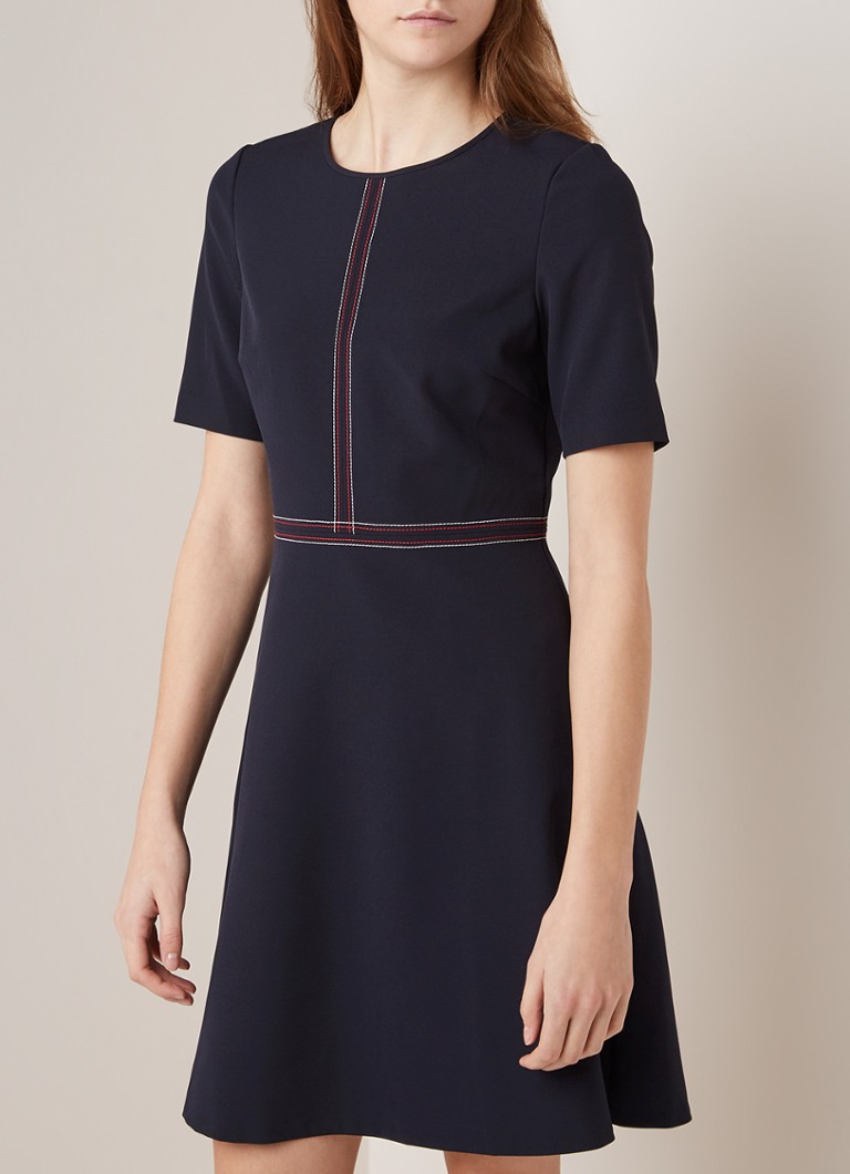 Tommy Hilfiger - Angela tuniekjurk met contraststiksel - Donkerblauw