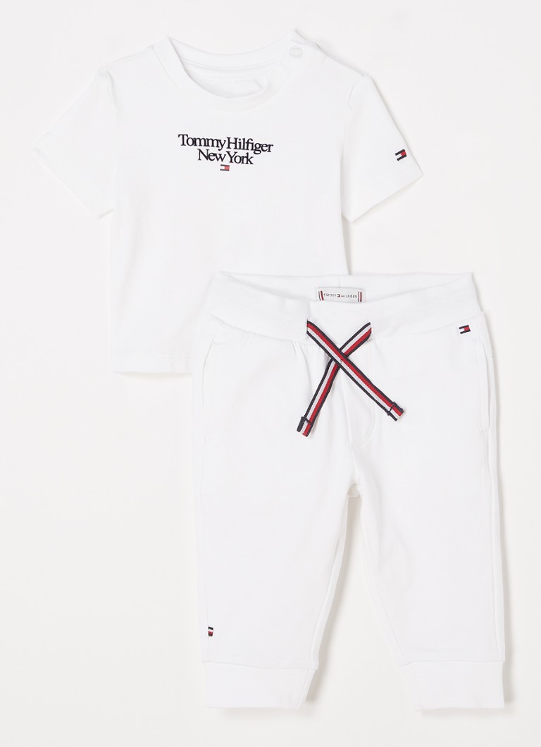 Tommy Hilfiger - Babyset met T-shirt en joggingbroek 2-delig - Wit