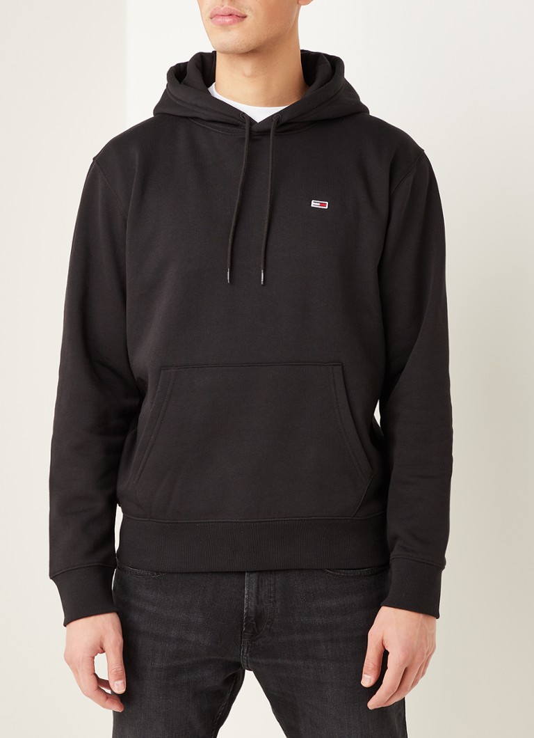 Tommy Hilfiger - Basic hoodie met logoborduring - Zwart