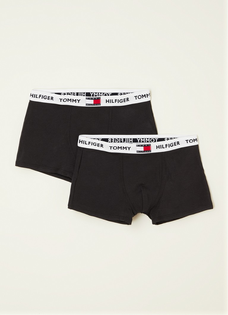 Tommy Hilfiger - Boxershorts met logoband in 2-pack - Zwart