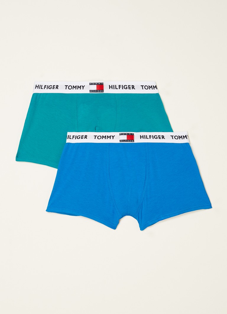 Tommy Hilfiger - Boxershorts met logoband in 2-pack - Groen