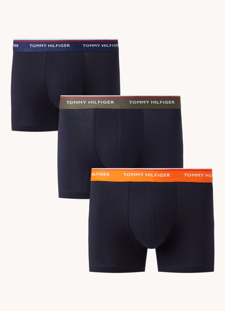 Tommy Hilfiger - Boxershorts met logoband in 3-pack - Donkerblauw