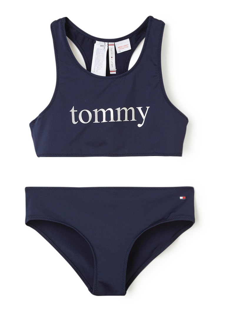 buitenaards wezen Schuine streep Tegenhanger Tommy Hilfiger Bralette bikini met logoprint • Donkerblauw • de Bijenkorf