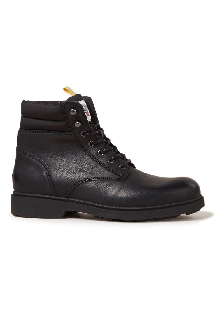 Tommy Hilfiger - Casual Veterboot van leer - Zwart