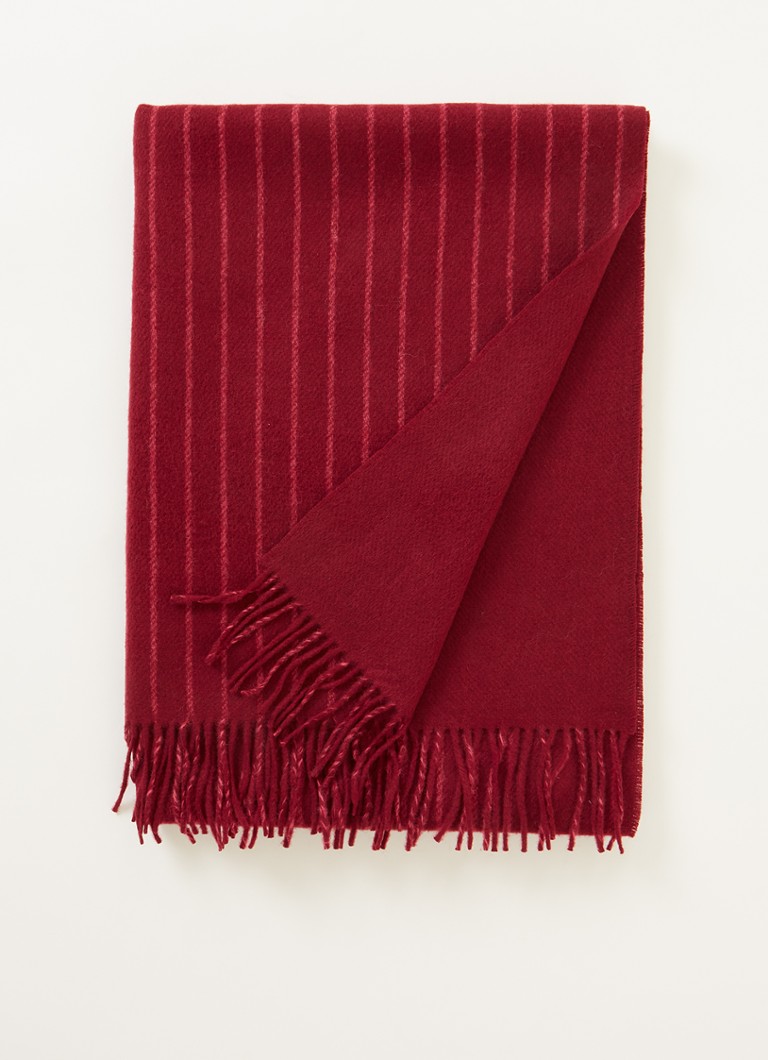 Tommy Hilfiger - Elevated sjaal van wol met streeppprint 200 x 75 cm - Bordeauxrood