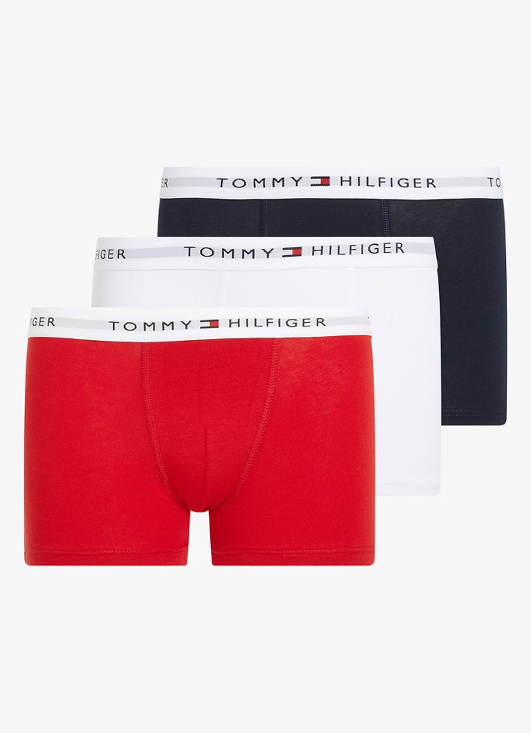 Tommy Hilfiger - Essential boxershorts met logoband 3-pack - Rood