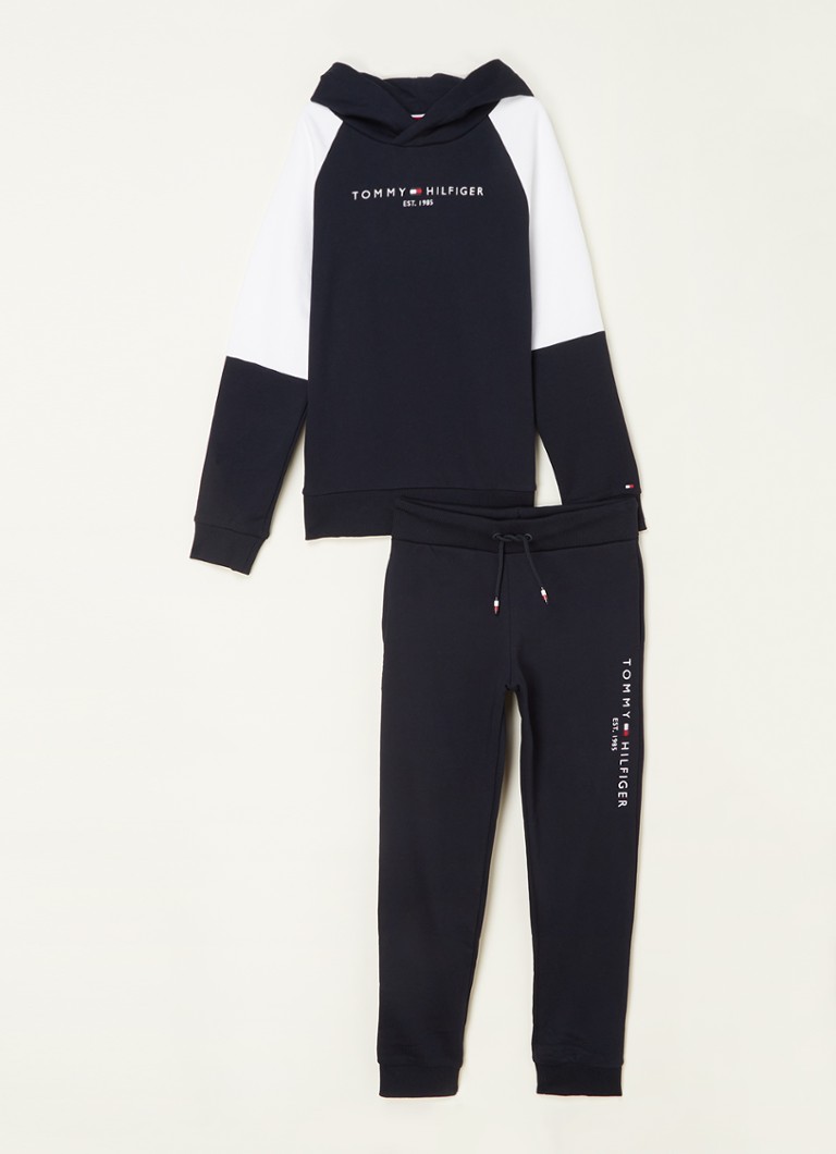 Tommy Hilfiger - Essential set met hoodie en joggingbroek 2-delig - Donkerblauw