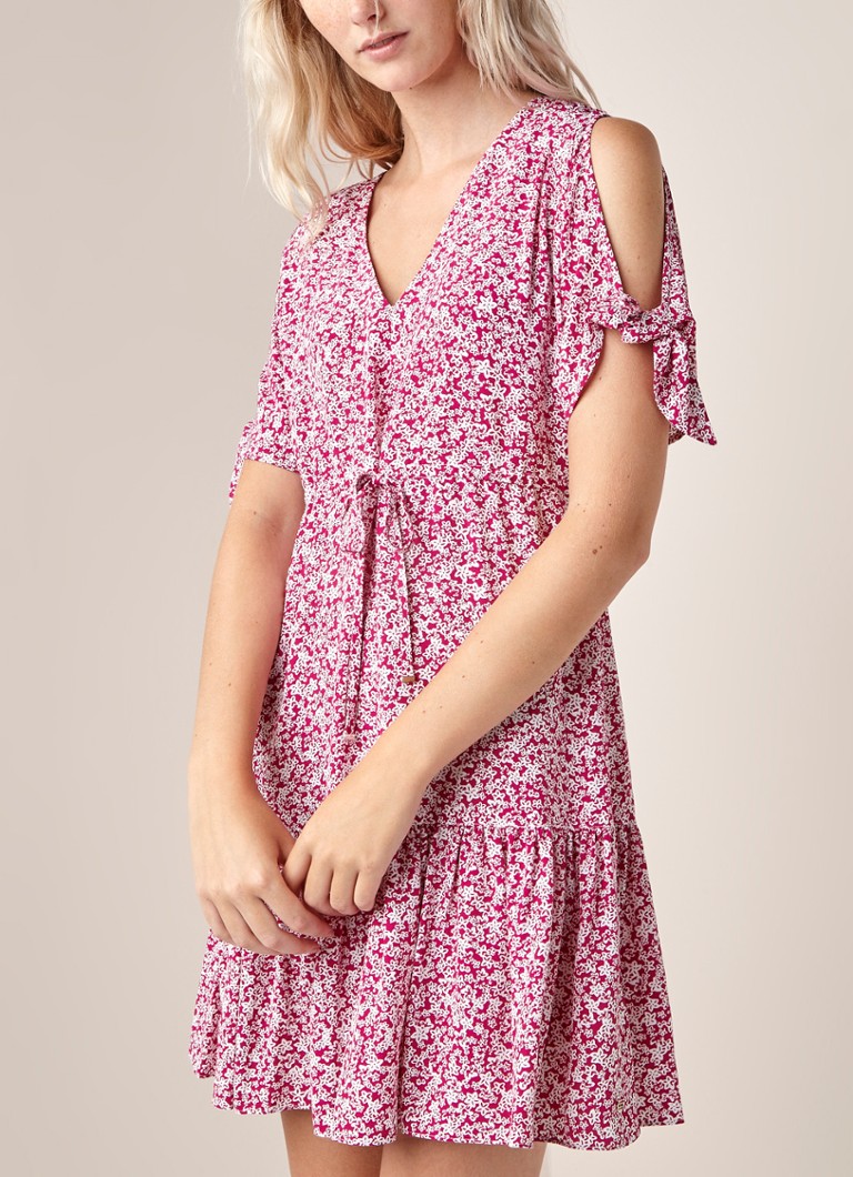 Tommy Hilfiger - Esther tuniekjurk met volant en cut-out details - Fuchsia