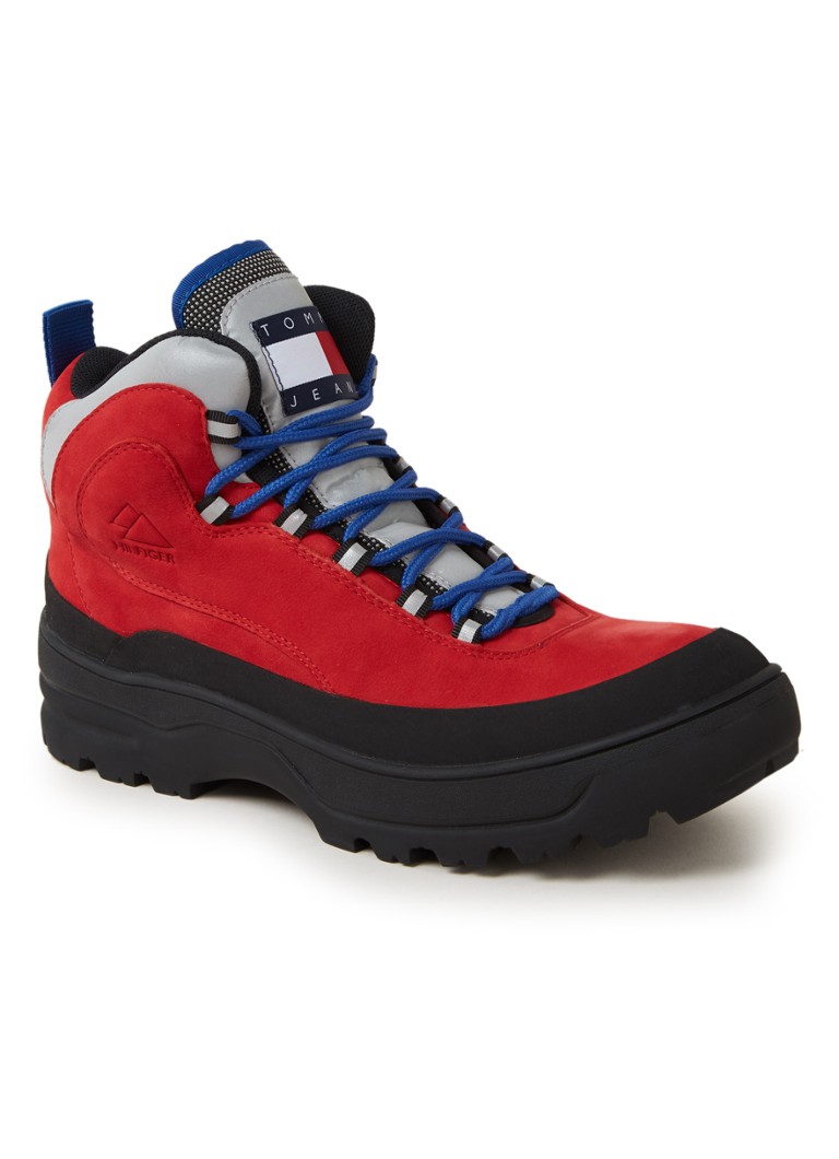 Tommy Hilfiger - Expedition veterboot met leren details - Rood
