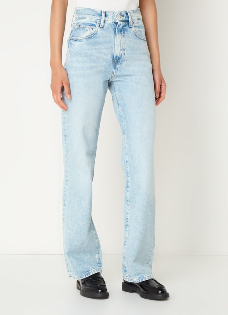 Tommy Hilfiger High Waist Straight Leg Jeans Met Lichte Wassing