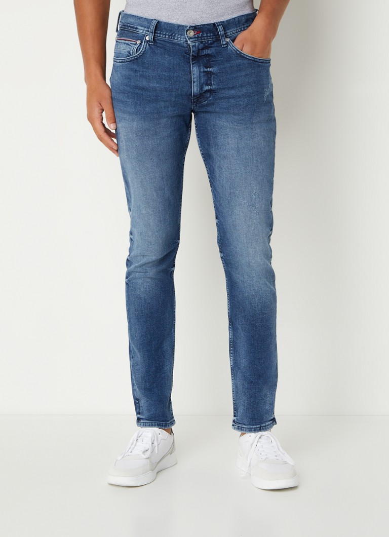 WE Fashion Heren tapered fit jeans met comfort stretch