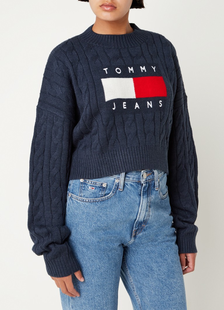 Kabelgebreide Trui Tommy Trui Meisjes Tommy Hilfiger Kabelgebreide