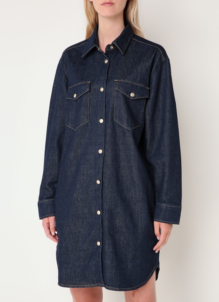 Ba&sh Mila blouse van denim met borstzakken • Zwart • de Bijenkorf