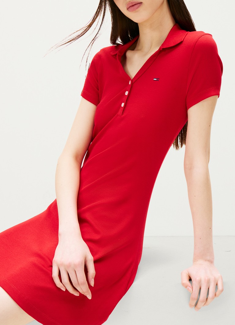 Tommy Hilfiger - Mini jurk met polokraag - Rood