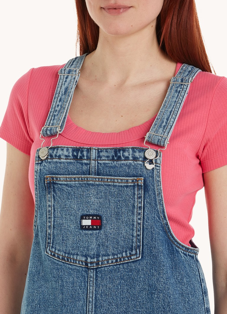 Tommy Hilfiger Mini jurk van denim met logo • Indigo • de Bijenkorf