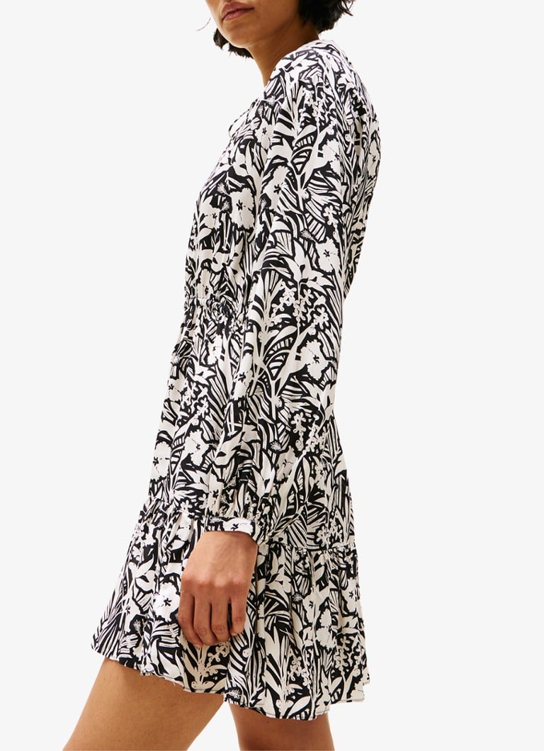 Tommy Hilfiger - Mini tuniekjurk met bloemenprint - Zwart