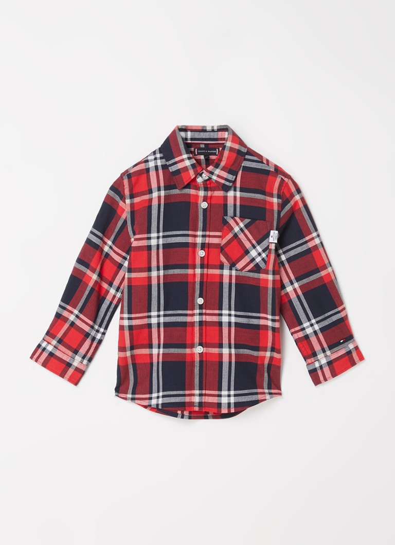Tommy Hilfiger - Overhemd met ruitdessin en borstzak - Rood