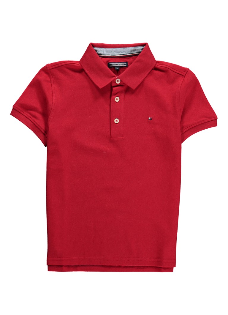 Tommy Hilfiger - Polo met logoborduring  - Rood