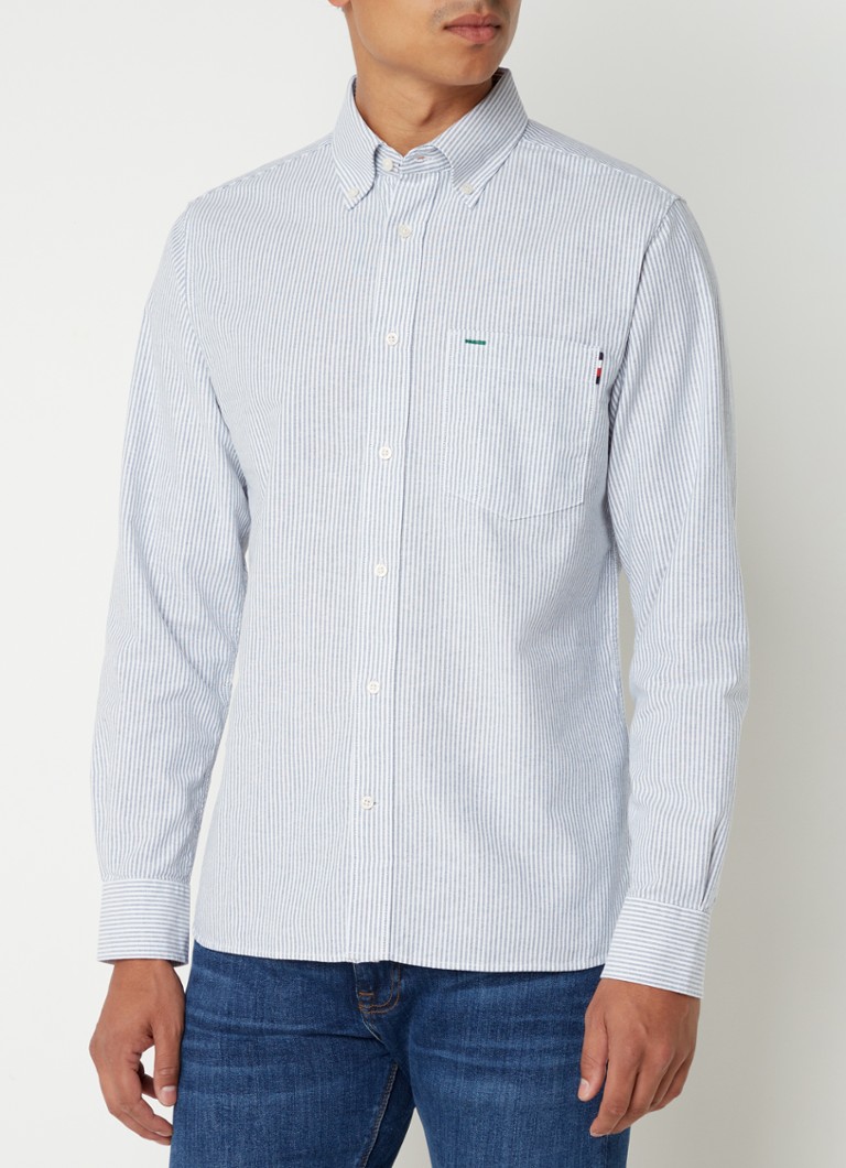 Tommy Hilfiger - Regular fit overhemd met borstzak en streepprint - Lichtblauw