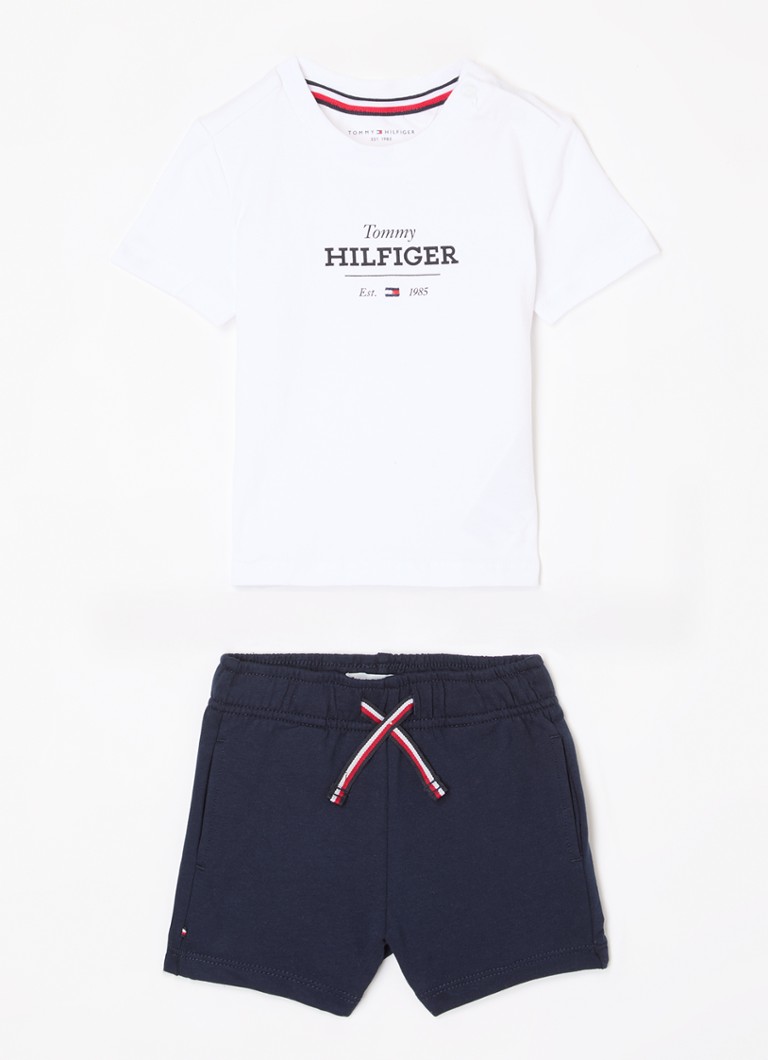 Tommy Hilfiger - Set van T-shirt met korte joggingbroek 2-delig - Wit
